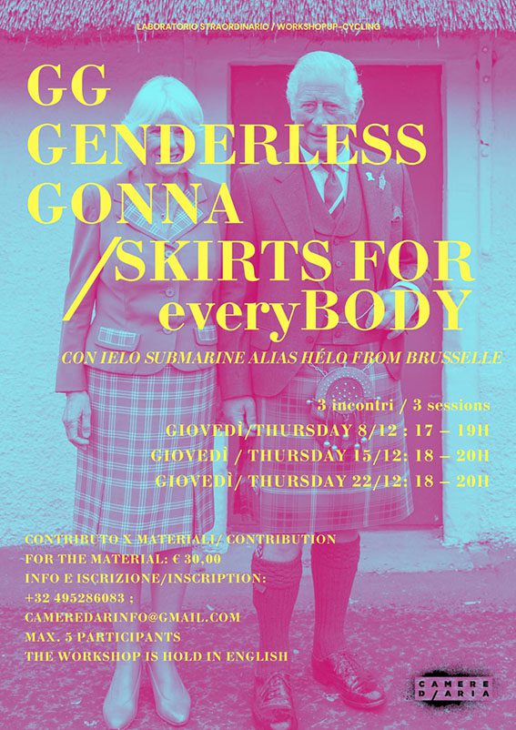 Scopri di più sull'articolo Laboratorio straordinario / Workshop GG Genderless Gonna / Skirts for everyBODY
